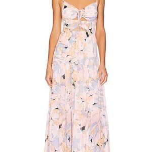 ASTR the label Brandy Floral Cinched Front Cutout Maxi Dress - L